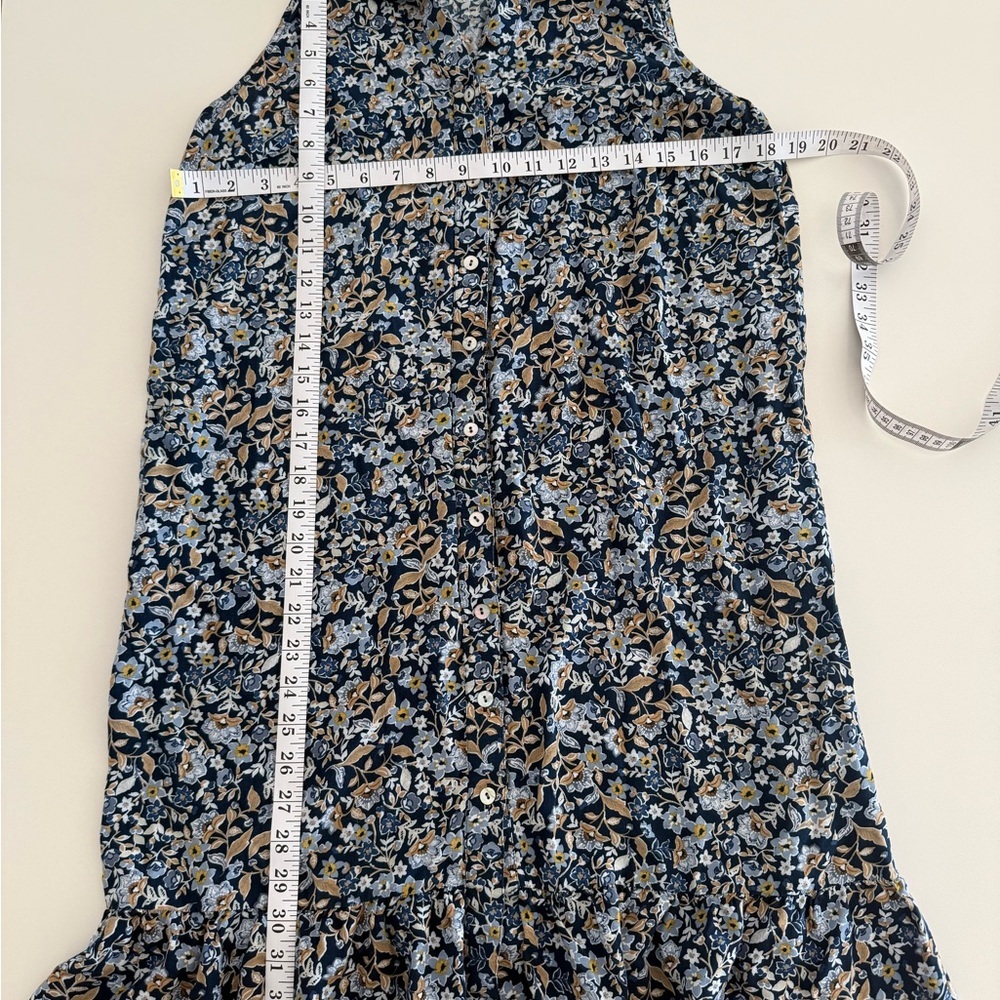 J. Jill Blue and Tan Floral Midi Dress - Picture 7 of 7